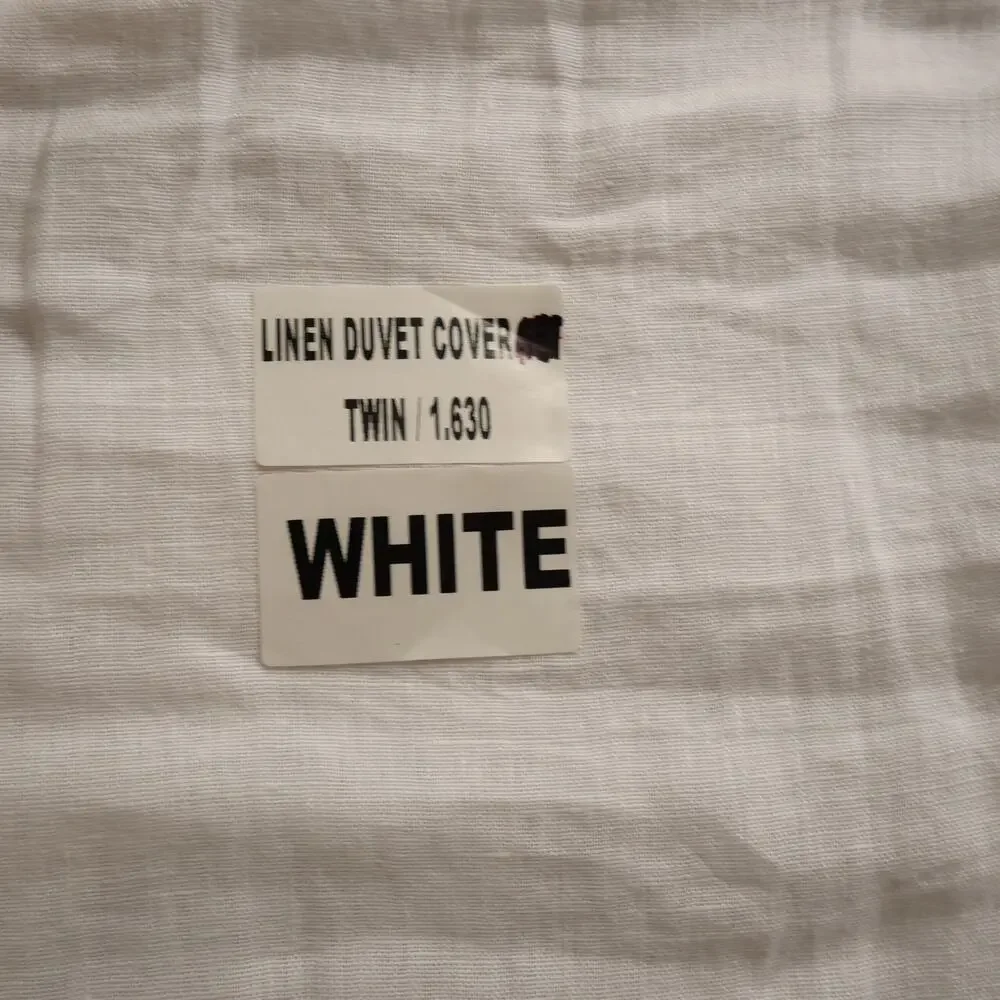 Quince White Twin  Linen Duvet Cover 100% European Flax NEW No Insert/Shams